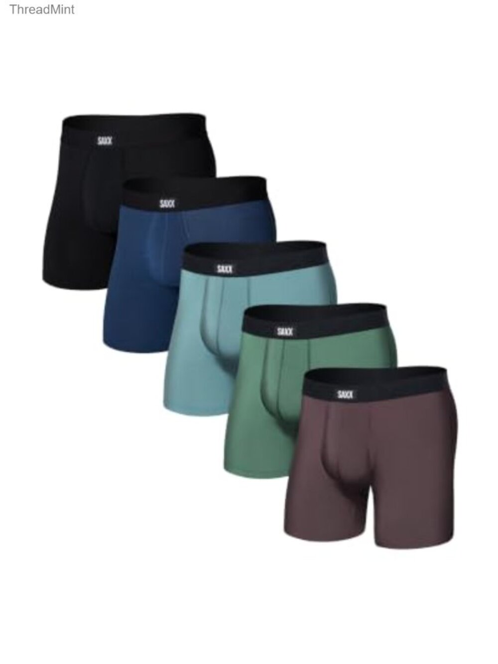 Men's Core Cotton Boxer Briefs 5-Pack Breathable Stretch No-Ride Up